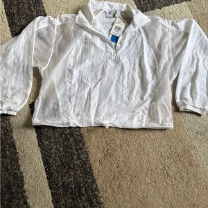 Adidas HZ Layer Top - all white - NWT - Large